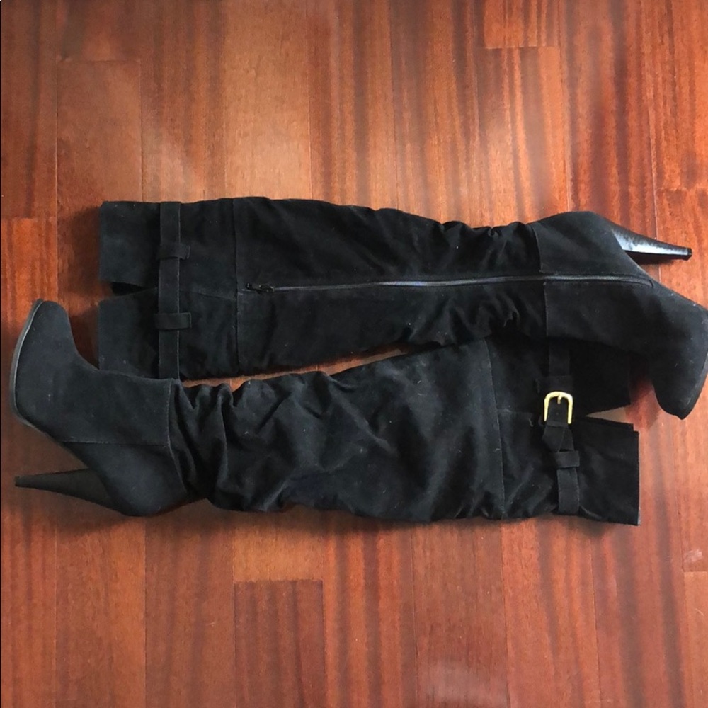 Black over knee boot